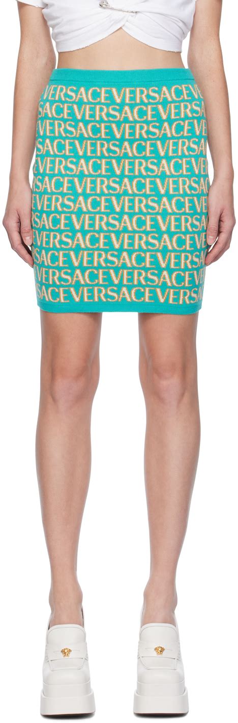 versace blue white skirt|versace skirt size.